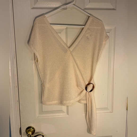 Blu Pepper short sleeved y2k wrap lightweight‎ sweater size medium - Picture 1 of 7